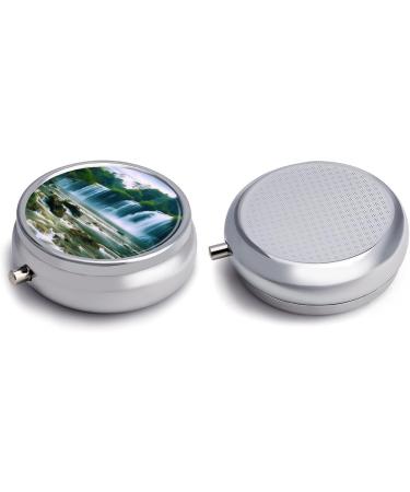 Buy Portable 3 Compartment Pill Box - Waterfall Scenery - Travel Pill Organizer for Purse & Pocket - Buy Online on GoSupps.com