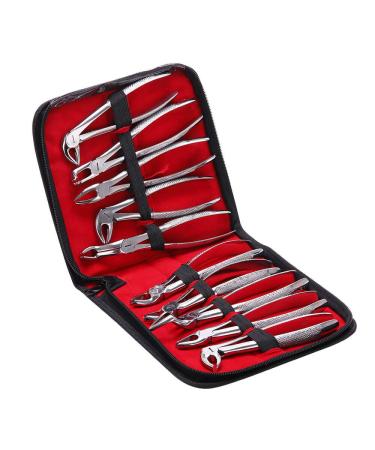 LMEILI 1Set Stainless Steel Tooth Extraction Forceps Pliers Kit Dental Surgical Tooth Extraction Forceps Pliers Kit Adults