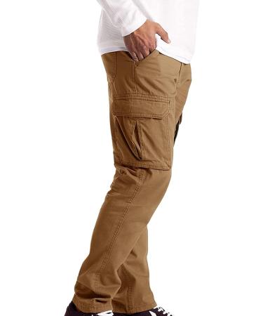 Ronony Men's Cotton Cargo Pants - Regular Fit Outdoor & Hiking Trousers in Khaki - Buy Online on GoSupps.com