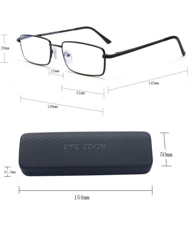Buy 2 Pack Blue Light Blocking Reading Glasses - Rectangular Metal Anti-UV Readers for Men & Women - 1.75 Diopters - Buy Online on GoSupps.com