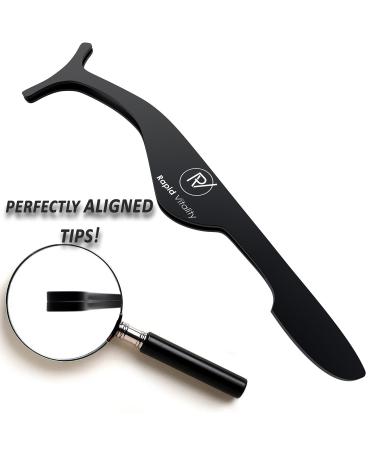 False Eyelash Applicator & Extension Tweezers - Easy Lash Application & Removal, Magnetic Stainless Steel - Black - Buy Online on GoSupps.com