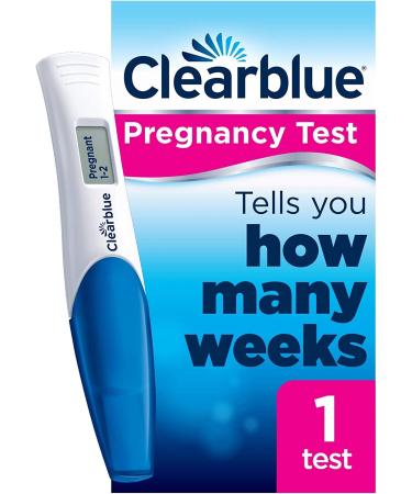 Clearblue Pregnancy Test - Digital with Weeks Indicator The Only Test That Tells You How Many Weeks 1 Digital Test 1 Count (Pack of 1) 1 Pregnancy Test - Digital with Weeks Indicator