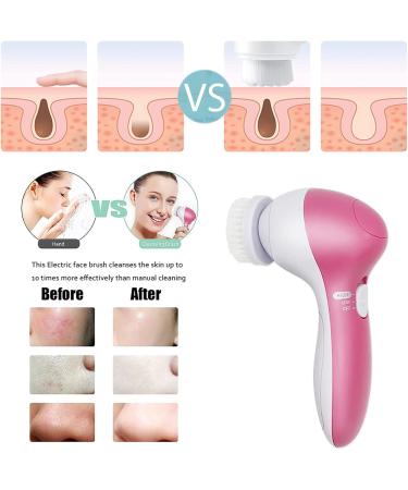 Electric Facial Cleansing Spin Brush Set for Gentle Exfoliation, Blackhead Removal, and Deep Cleansing - Perfect Skincare Gift for Teenage Girls (Pink) - Buy Online on GoSupps.com