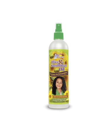 Sofn'Free n'Pretty Olive & Sunflower Oil Leave-In Kids Detangler Spray for Curly Hair, Relaxed Hair, Natural Hair Detangler Spray Conditions and Restores Curls - 12 oz, Single 12 Fl Oz (Pack of 1)