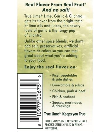True Citrus True Lime Crystallized Lime with Garlic & Cilantro | Salt-Free 1.94 oz (55 g) - Buy Online on GoSupps.com