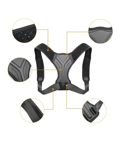 Adjustable Posture Corrector Back Support Belt Spine Back Shoulder Brace Support Belts Adult black M - Buy Online on GoSupps.com