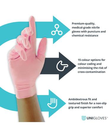 STRONG Disposable Pink Pearl Nitrile Examination Gloves - XL (1 Box of 100) | Medical, Industrial, Hair Beauty, Food, Janitorial | Powder-Free, Latex-Free - Buy Online on GoSupps.com