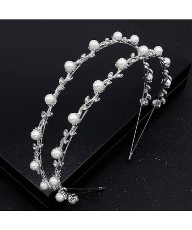 Beaupretty Women Crystal and Pearl Headband Alloy Double-row Hair Hoop Delicate Headdress Hair Jewelry - Buy Online on GoSupps.com