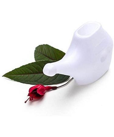 Set of 2 Light-Weight Neti Pots | Unbreakable Plastic for Travel | Includes 5 Sachets Salt + 2 Cleaning Brushes - White & Blue - Buy Online on GoSupps.com