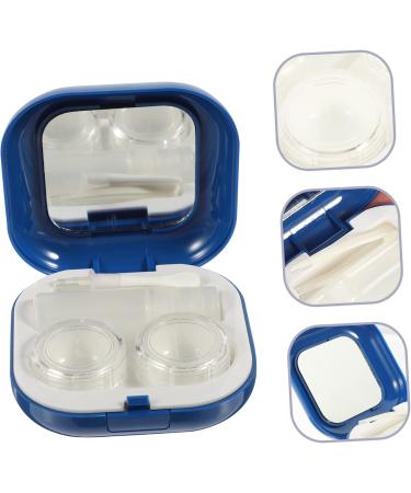 JECOMPRIS Contact Lens Travel Kit - 2 Sets of Stylish ABS Containers & Makeup Box for Cosmetic Lens Care - Portable Blue Case (7.3x7.3x2.6cm) | International Shipping Available - Buy Online on GoSupps.com