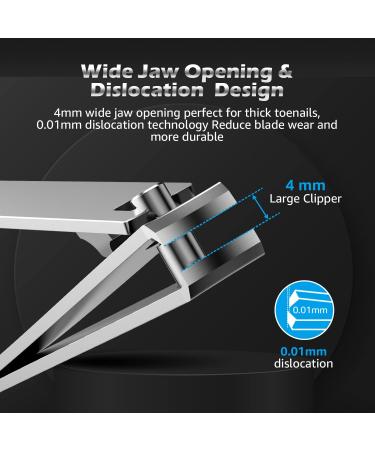 Kaasage Nail Clipper and File - Classic Stainless Steel Nail Cutter with Glass Nail File Clip Fingernails and Toenails Easily Gift for Men Women & Seniors - Buy Online on GoSupps.com