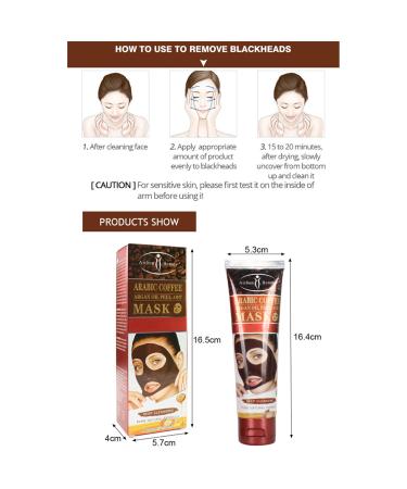 AICHUN BEAUTY Peel-Off Facial Mask | Deep Cleansing Oil & Dirt Pore Recovery | Vitamin A & E | Arabic Coffee Argan Oil | 120ml - Buy Online on GoSupps.com