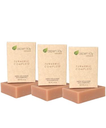 Turmeric Soap - Made with Natural and Organic Ingredients. Gentle Soap. 4.5oz Bar (3 Pack)