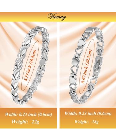 Vicmag Titanstahl Magnet Hardship Bands for Women - Ultra-Strong Magnets Elegant Design Gift Box & Tool - Silver Set of 2 - Buy Online on GoSupps.com
