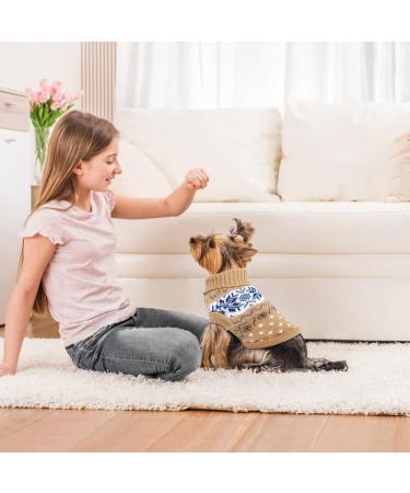 Idepet Winter Dog Sweater - Warm Sweater for Small & Medium Dogs & Cats - Cozy XS Yellow Pet Apparel - Buy Online on GoSupps.com