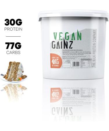 The Bulk Protein Company Vegan Gainz Plant Based Protein Powder - Carrot Cake Flavor - 32 Servings, 30g Protein - Weight Gainer - Buy Online on GoSupps.com