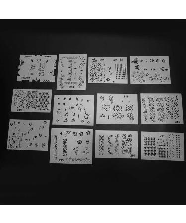 Nail Stencils 20pcs Colour PET Nail Art Printing Template Nail Art Sticker Manicure Decor for Household Nail Salon - Buy Online on GoSupps.com