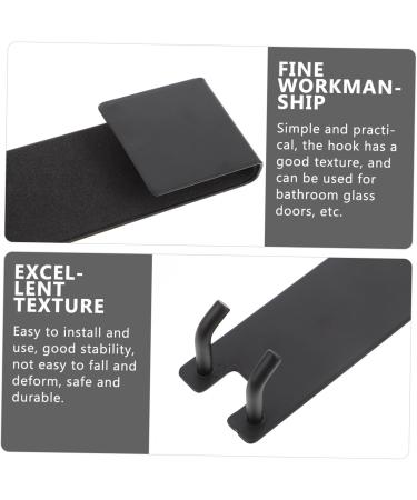 Hoement 2pcs No Punching Hook Shower Towel Hooks Over Door Hooks for Bathroom Storage Hooks Stainless Steel 18X4.2CM Black2 - Buy Online on GoSupps.com