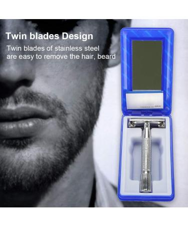 Men's Safety Razor with Case | Zinc Alloy Double Edge Shaver for Beard & Body Hair | Premium Grooming Tool - Buy Online on GoSupps.com