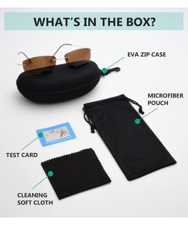 Shop Eyekepper Rimless Titanium Polarized Sunglasses - Gold/Brown Lens | International Shipping Available - Buy Online on GoSupps.com