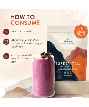Ohana Turkey Tail Organic Mushrooms Powder Blend USDA-Organic Whole Food Mushroom Supplement Non-GMO Gluten-Free 1 lb Bag Pack of 1 Turkey Tail Powder 16 Ounce (Pack of 1) - Buy Online on GoSupps.com