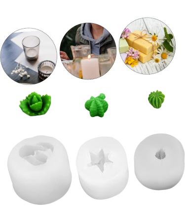 NUOBESTY 3pcs Silicone Mold Candle Molds Succulents Fondant Mold Diy Supply Handmade Soap Succulent Plants Transparent 5.7X5.3X3.5CM - Buy Online on GoSupps.com