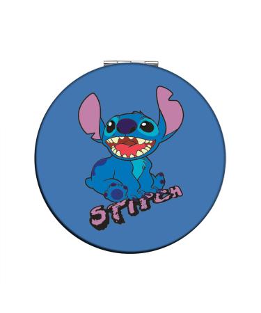YWQBZ Ohana Gift Ohana Means Family Makeup Mirror Travel Compact Mirror for Women Stitch Gift Friendship Gift Movie Lover Gift (Blue Mirror Stitch)