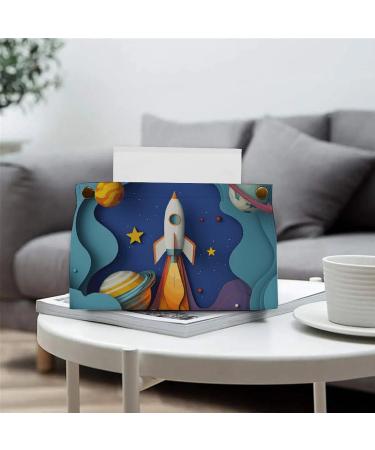 Tissue Box Cover Tissue Box Holder Paper Cut Rocket Print Tissue Holder Travel Tissue Packs Facial Paper Holder Decorative Holder - Buy Online on GoSupps.com