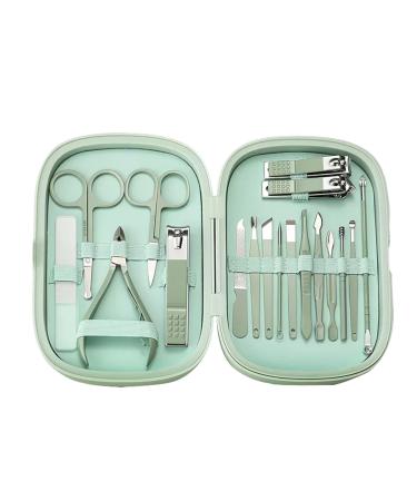 Nail Scissors Manicure Set Steel Hand or Foot Nail Care Tools Set with Nail Clippers and Glass Nail File for Everyday use Toenail Clippers (Color : Green A)