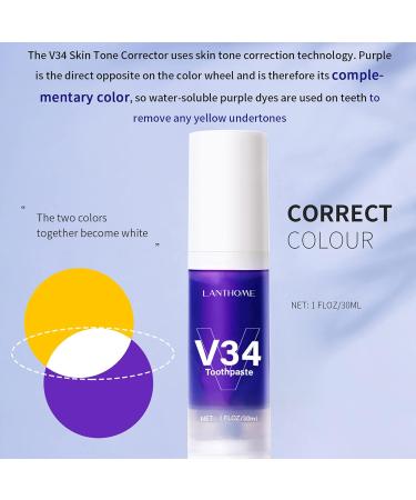 Lianbiquan V34 Purple Toothpaste for Whiter Teeth & Gum Repair | Color Corrector (3PCs) - Best eCommerce International Shipping - Buy Online on GoSupps.com