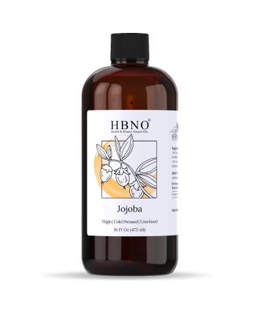 HBNO Jojoba Oil - 16 oz (475ml) Value Size - Ideal for Shampoos Conditioners Massage Blends Face wash Lotions and Skin Care Products. Jojoba 16 Fl Oz (Pack of 1)