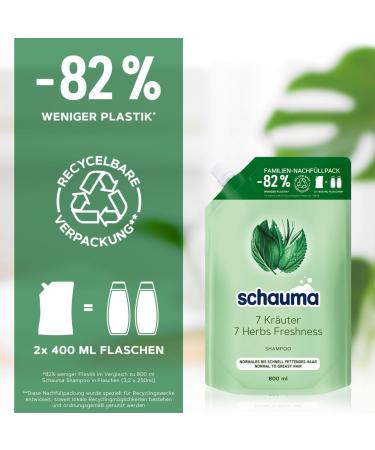  Schauma Schauma 7 Herbs Shampoo Refill (800 ml) - Shampoo for fresh and light hair - For normal to oily hair - 2 x 800 ml - Buy Online on GoSupps.com