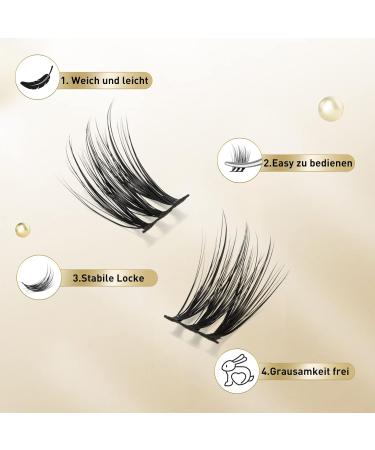 Cluster Lashes QueWel - 72 Pcs DIY D Curl Eyelash Extensions Soft Individual 8-16mm Mix for Home Makeup | Qu06-D-Mix - Buy Online on GoSupps.com