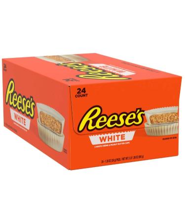 REESE'S WHITE 2 WHITE CREME & PEANUT BUTTER CUPS BOX OF 24