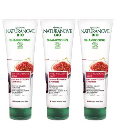 Kéranove Naturanove Bio - Certified Organic Fig Shine Shampoo - For Colored Hair - 250 ml - Pack of 3