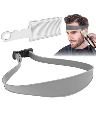 Miliaflick hair cutting ridge 2 piece of professional hair cutting edge tool adjustable hair cutting edge instructions silicone haircut hair cutting your own fade guide for diy home haircuts gray