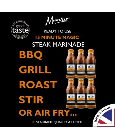 Mumtaz STEAK Marinade Sauce - Pack of 6x500g 15 Minute Magic Marinade Medium Spiced BBQ-Grill-Roast-Stir or Air fry All Natural Ingredients Gluten Free Vegan Friendly. - Buy Online on GoSupps.com