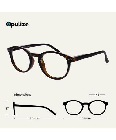Opulize Zen Reading Glasses 2 Pack - Small Round Frame Scratch-Resistant Dark Brown Tortoise +1.00 Diopters for Men & Women - Buy Online on GoSupps.com