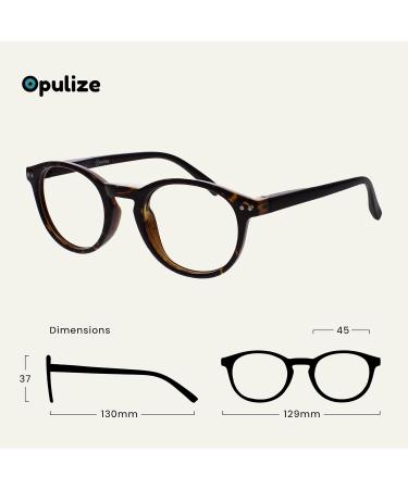 Opulize Zen Reading Glasses 3 Pack | Small Round Frame Scratch-Resistant Spring Hinges | Dark Brown Pink Turquoise | +2.50 Diopters for Men & Women - Buy Online on GoSupps.com