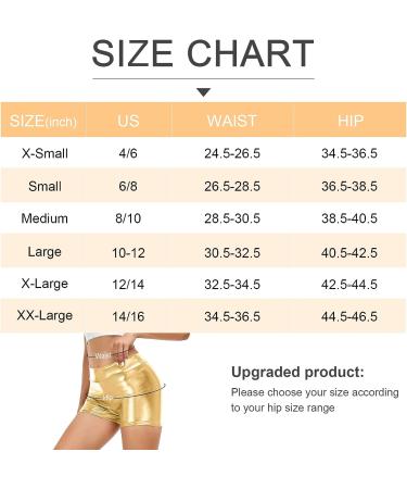 Javly Women's High Waisted Metallic Booty Shorts - Gold, Medium | Rave Clubwear - Buy Online on GoSupps.com