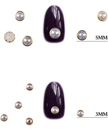 Mezerdoo 1 Box AB Beige Metal Edge Glitter Nail Beads Studs Beauty Charm Nail Art DIY Pearls Decorations Wheel Half Round Pearls Metal Rhinestone 3D Nail Art Flat Beads - Buy Online on GoSupps.com