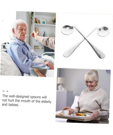 Gatuida Adaptive Spoon Set for Seniors - 2 Stainless Steel Table Spoons for Easy Dining - Buy Online on GoSupps.com