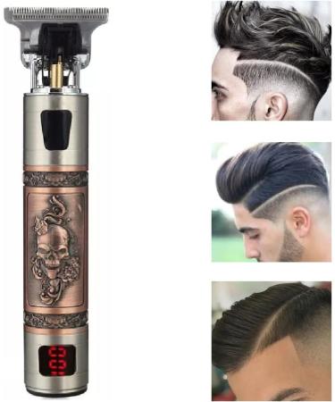 Professional Mens Hair Clippers Zero Gapped Cordless Hair Trimmer Professional Haircut & Grooming Kit for Men Rechargeable LED Display Skull Ornament - Buy Online on GoSupps.com
