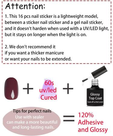  Wahrshei 16 Pcs Red Nail Art Sticker Film UV Gel Nail Art Sticker Nail Art Gel Nail Sticker - Buy Online on GoSupps.com