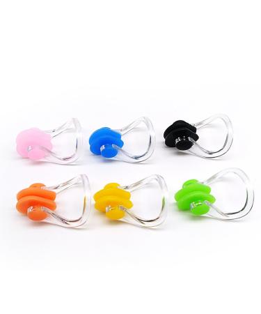 Zooshine BRBD Set of 6 Waterproof Silicone Swimming Nose Clip Plugs for Adults Children Age 7+ (6 Pack)