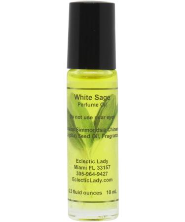 White Sage Perfume Oil 0.3 Oz Portable Roll-On Fragrance with Long-Lasting Scent Delightful Essential Oils and Jojoba Oil For Daily Use 0.3 Fl Oz (Pack of 1)