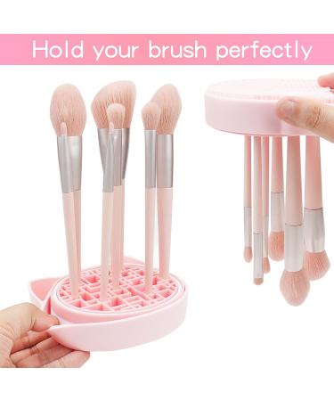 2 in 1 Cat-Shaped Makeup Brush Cleaner Mat & Organizer - Portable Pink Silicone Brush Washing Tool - Buy Online on GoSupps.com