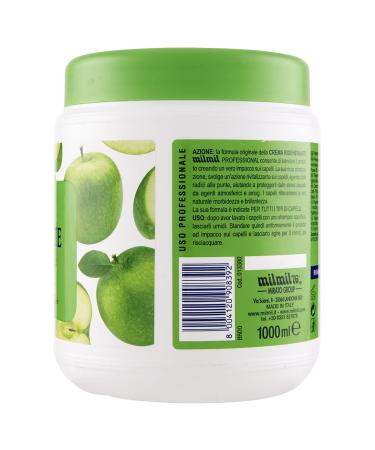 Milmil Regenerating Hair Cream - Professional Hair Mask Green Fragrance Softener for All Hair Types - 1000 ml - International Shipping Available - Buy Online on GoSupps.com