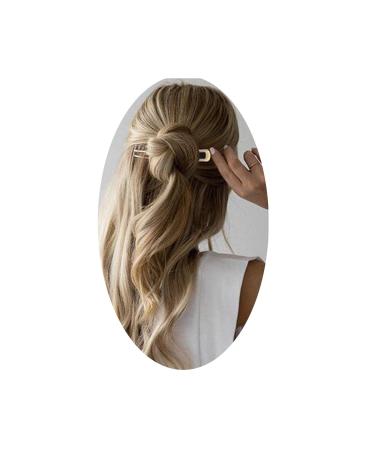 Yheakne U Shape Hairpin Updo Bun Chignon Pin Metal Hair Fork Barrette Minimalist Bun Holder Hair Clip Pin French 2 Prong Hair Stick Hair Accessories for Women and Girls (Style C)