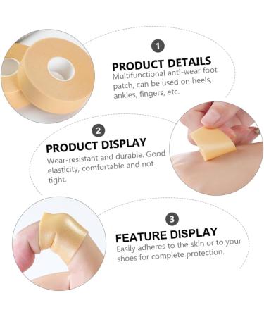 Buy NOLITOY Anti-Wear Foot Stickers - 4 Rolls Moleskin Tape for Heel Care | Non-Slip Bandage Pad for Shoes - Buy Online on GoSupps.com